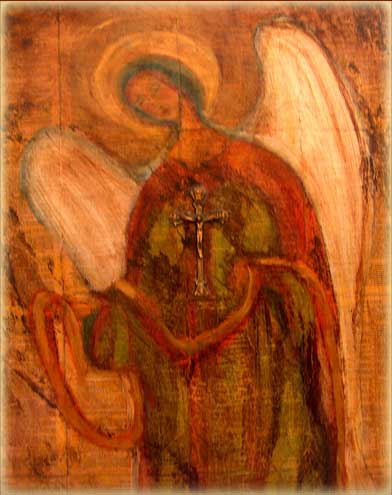Patron Saint Art - Angel on Wood